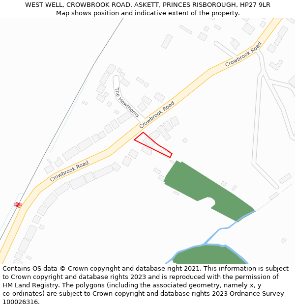 WEST WELL, CROWBROOK ROAD, ASKETT, PRINCES RISBOROUGH, HP27 9LR: Location map and indicative extent of plot