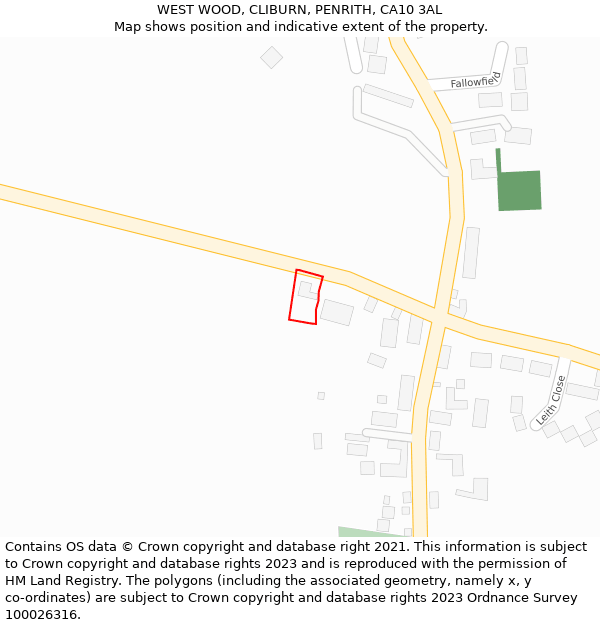 WEST WOOD, CLIBURN, PENRITH, CA10 3AL: Location map and indicative extent of plot