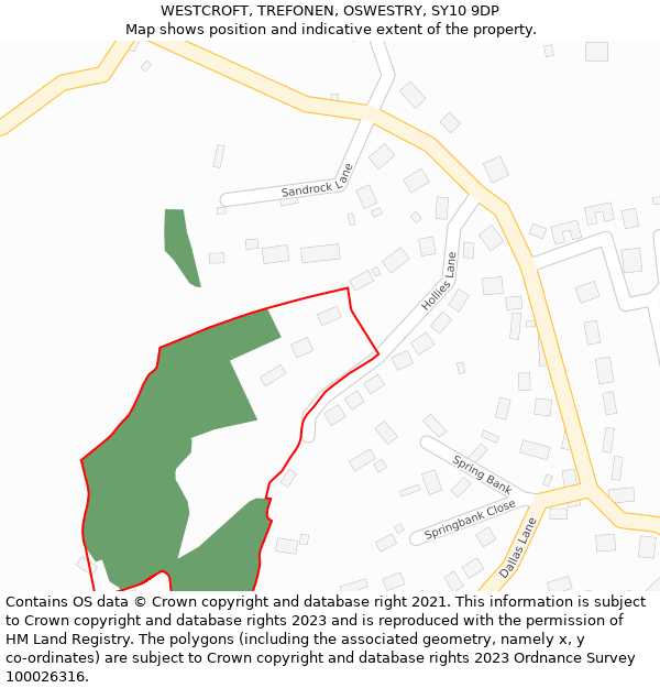 WESTCROFT, TREFONEN, OSWESTRY, SY10 9DP: Location map and indicative extent of plot