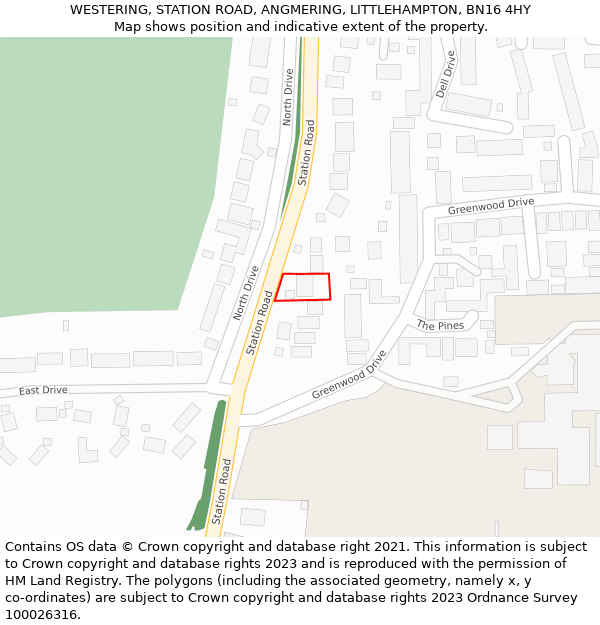 WESTERING, STATION ROAD, ANGMERING, LITTLEHAMPTON, BN16 4HY: Location map and indicative extent of plot
