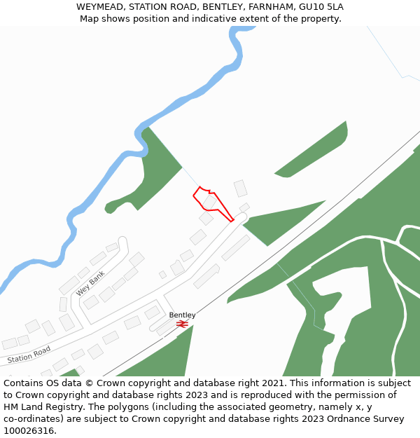 WEYMEAD, STATION ROAD, BENTLEY, FARNHAM, GU10 5LA: Location map and indicative extent of plot