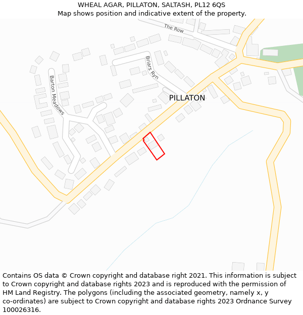 WHEAL AGAR, PILLATON, SALTASH, PL12 6QS: Location map and indicative extent of plot