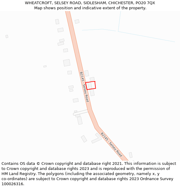 WHEATCROFT, SELSEY ROAD, SIDLESHAM, CHICHESTER, PO20 7QX: Location map and indicative extent of plot