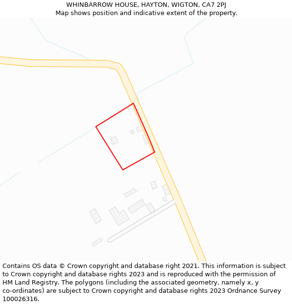 WHINBARROW HOUSE, HAYTON, WIGTON, CA7 2PJ: Location map and indicative extent of plot