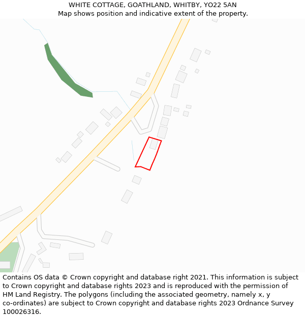 WHITE COTTAGE, GOATHLAND, WHITBY, YO22 5AN: Location map and indicative extent of plot