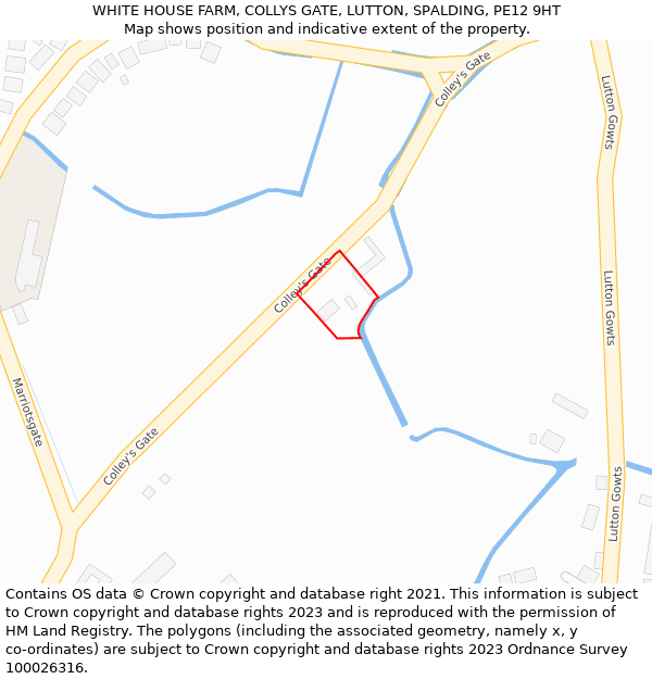 WHITE HOUSE FARM, COLLYS GATE, LUTTON, SPALDING, PE12 9HT: Location map and indicative extent of plot