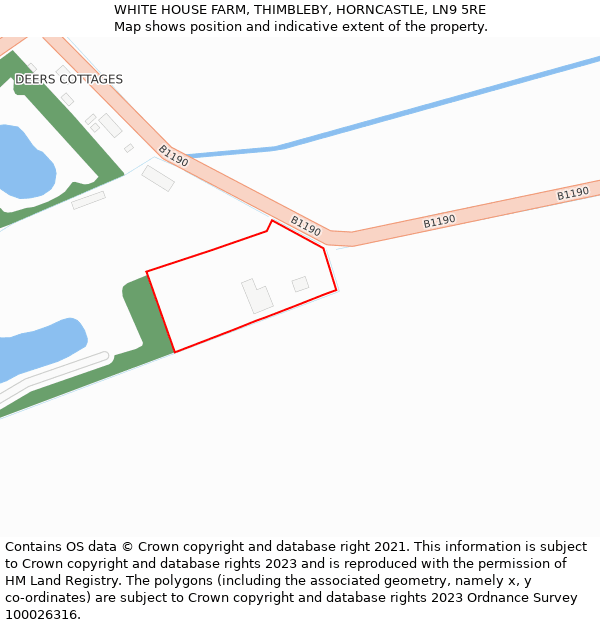 WHITE HOUSE FARM, THIMBLEBY, HORNCASTLE, LN9 5RE: Location map and indicative extent of plot