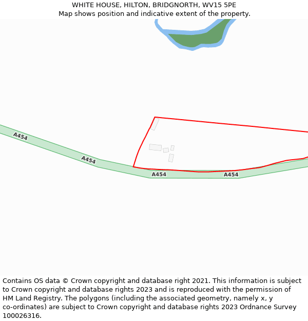 WHITE HOUSE, HILTON, BRIDGNORTH, WV15 5PE: Location map and indicative extent of plot