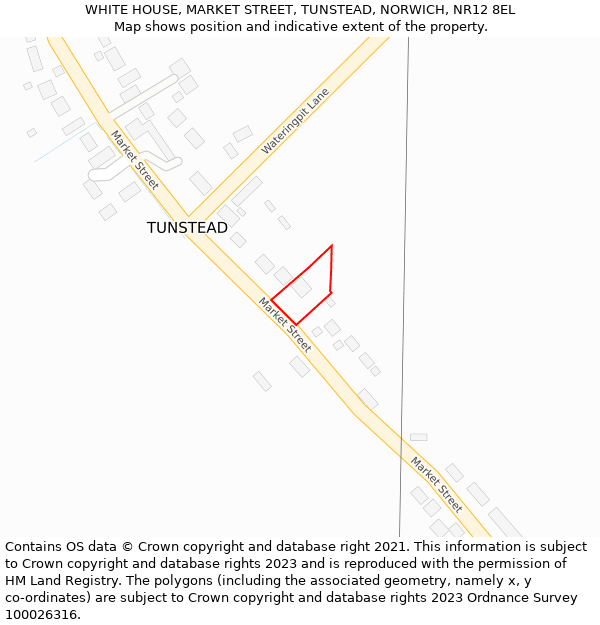 WHITE HOUSE, MARKET STREET, TUNSTEAD, NORWICH, NR12 8EL: Location map and indicative extent of plot