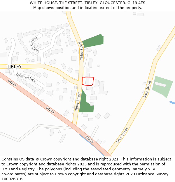 WHITE HOUSE, THE STREET, TIRLEY, GLOUCESTER, GL19 4ES: Location map and indicative extent of plot
