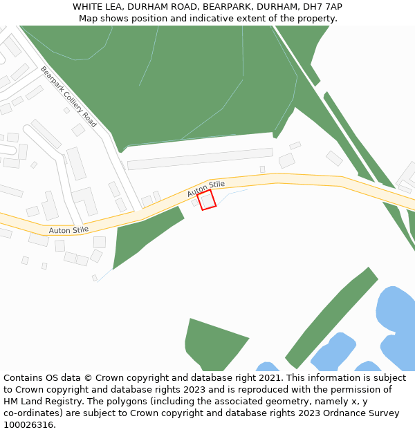 WHITE LEA, DURHAM ROAD, BEARPARK, DURHAM, DH7 7AP: Location map and indicative extent of plot