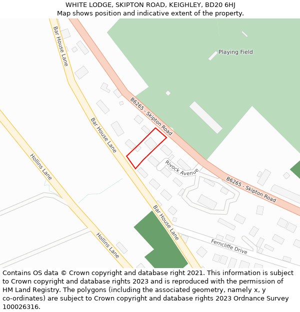 WHITE LODGE, SKIPTON ROAD, KEIGHLEY, BD20 6HJ: Location map and indicative extent of plot