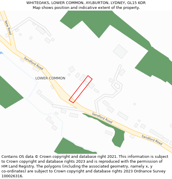 WHITEOAKS, LOWER COMMON, AYLBURTON, LYDNEY, GL15 6DR: Location map and indicative extent of plot