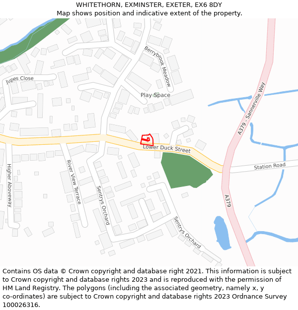 WHITETHORN, EXMINSTER, EXETER, EX6 8DY: Location map and indicative extent of plot