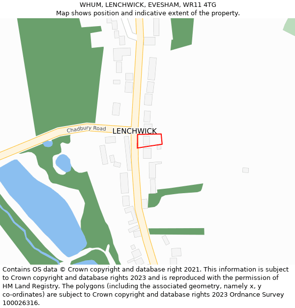 WHUM, LENCHWICK, EVESHAM, WR11 4TG: Location map and indicative extent of plot