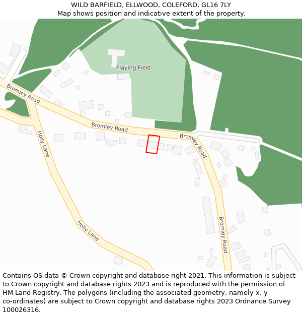 WILD BARFIELD, ELLWOOD, COLEFORD, GL16 7LY: Location map and indicative extent of plot