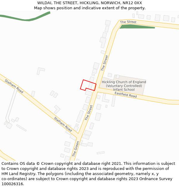 WILDAI, THE STREET, HICKLING, NORWICH, NR12 0XX: Location map and indicative extent of plot