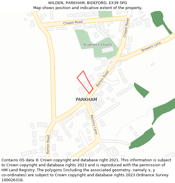 WILDEN, PARKHAM, BIDEFORD, EX39 5PG: Location map and indicative extent of plot