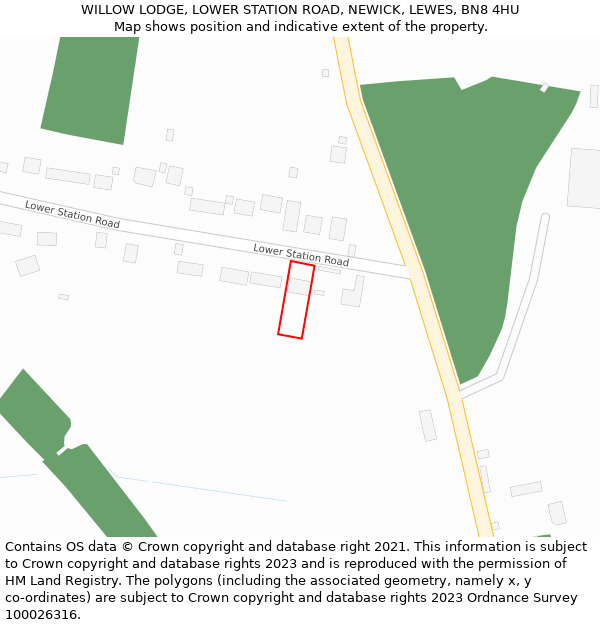 WILLOW LODGE, LOWER STATION ROAD, NEWICK, LEWES, BN8 4HU: Location map and indicative extent of plot