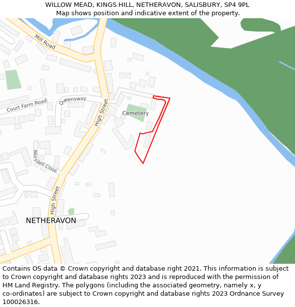 WILLOW MEAD, KINGS HILL, NETHERAVON, SALISBURY, SP4 9PL: Location map and indicative extent of plot