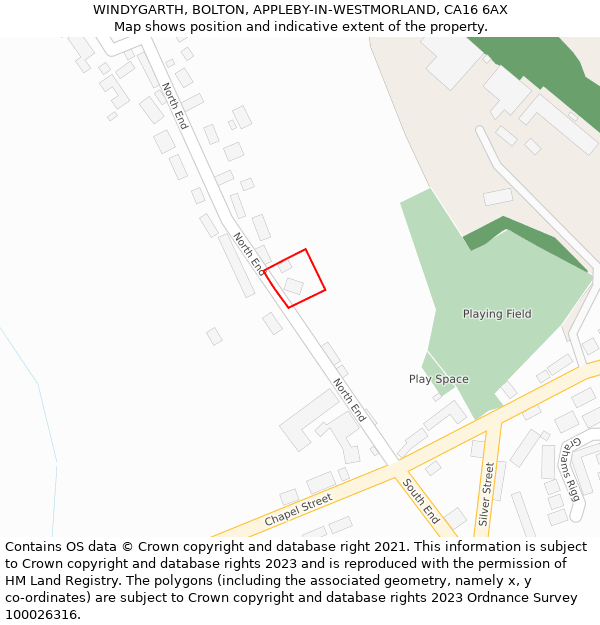 WINDYGARTH, BOLTON, APPLEBY-IN-WESTMORLAND, CA16 6AX: Location map and indicative extent of plot