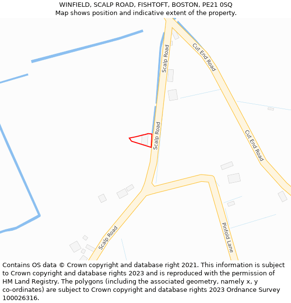 WINFIELD, SCALP ROAD, FISHTOFT, BOSTON, PE21 0SQ: Location map and indicative extent of plot