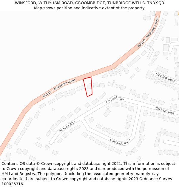 WINSFORD, WITHYHAM ROAD, GROOMBRIDGE, TUNBRIDGE WELLS, TN3 9QR: Location map and indicative extent of plot