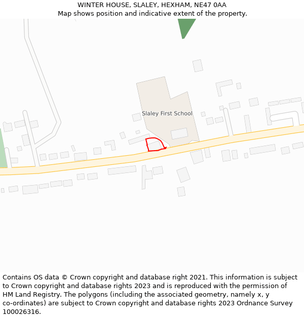 WINTER HOUSE, SLALEY, HEXHAM, NE47 0AA: Location map and indicative extent of plot