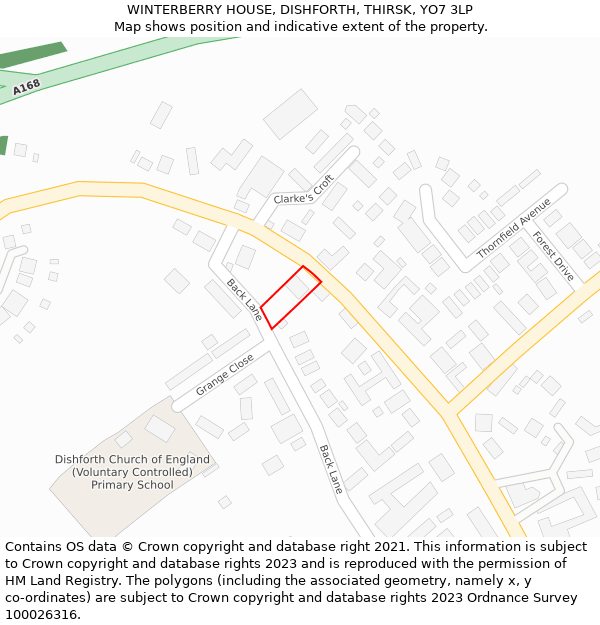 WINTERBERRY HOUSE, DISHFORTH, THIRSK, YO7 3LP: Location map and indicative extent of plot