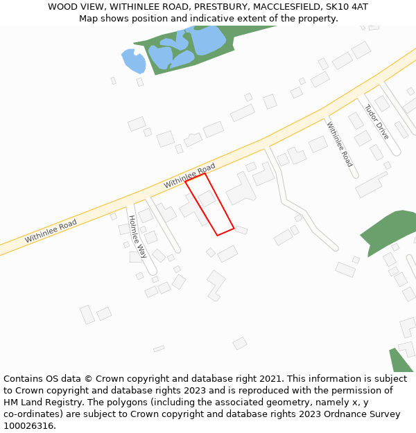 WOOD VIEW, WITHINLEE ROAD, PRESTBURY, MACCLESFIELD, SK10 4AT: Location map and indicative extent of plot