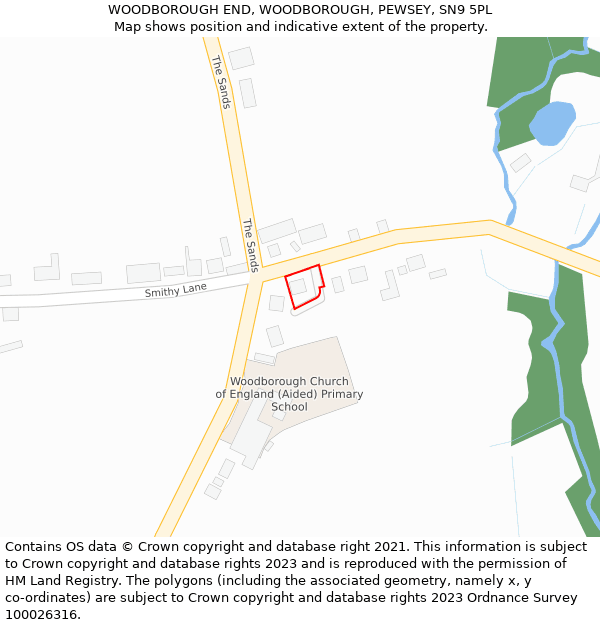 WOODBOROUGH END, WOODBOROUGH, PEWSEY, SN9 5PL: Location map and indicative extent of plot