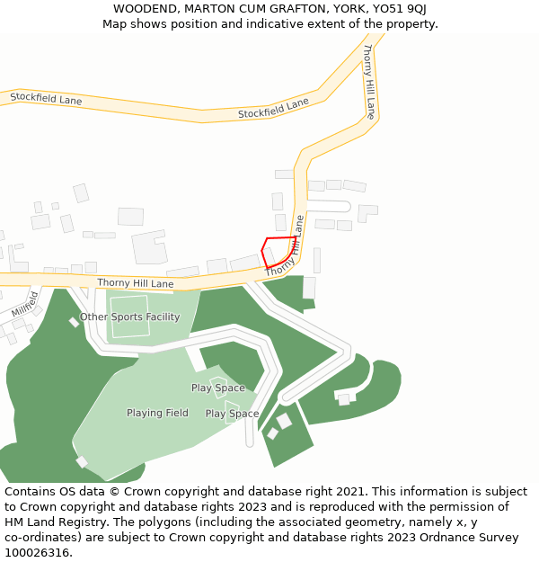 WOODEND, MARTON CUM GRAFTON, YORK, YO51 9QJ: Location map and indicative extent of plot