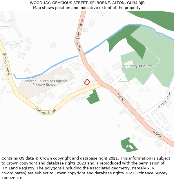 WOODHAY, GRACIOUS STREET, SELBORNE, ALTON, GU34 3JB: Location map and indicative extent of plot