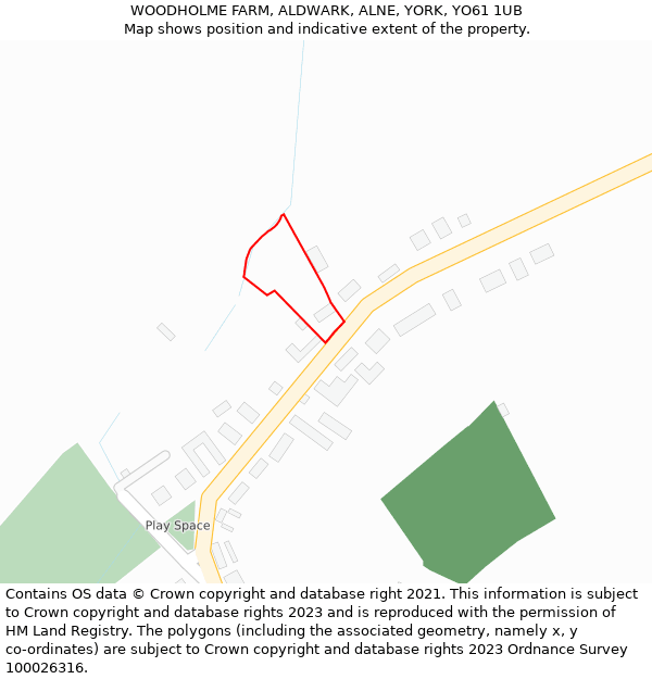 WOODHOLME FARM, ALDWARK, ALNE, YORK, YO61 1UB: Location map and indicative extent of plot