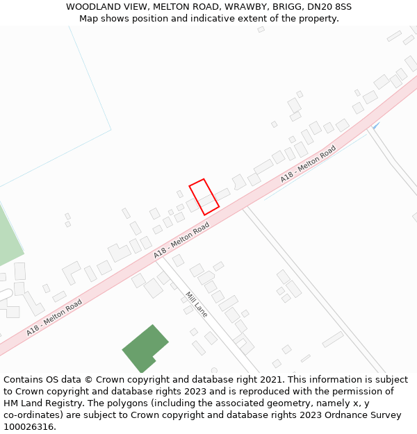 WOODLAND VIEW, MELTON ROAD, WRAWBY, BRIGG, DN20 8SS: Location map and indicative extent of plot