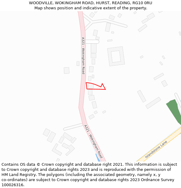 WOODVILLE, WOKINGHAM ROAD, HURST, READING, RG10 0RU: Location map and indicative extent of plot