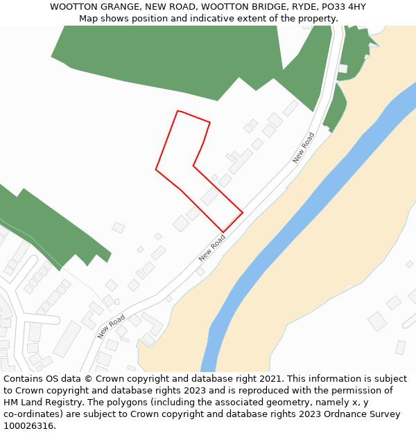 WOOTTON GRANGE, NEW ROAD, WOOTTON BRIDGE, RYDE, PO33 4HY: Location map and indicative extent of plot