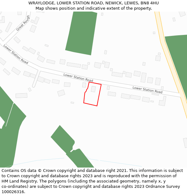 WRAYLODGE, LOWER STATION ROAD, NEWICK, LEWES, BN8 4HU: Location map and indicative extent of plot
