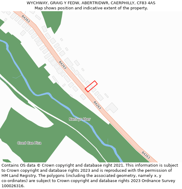 WYCHWAY, GRAIG Y FEDW, ABERTRIDWR, CAERPHILLY, CF83 4AS: Location map and indicative extent of plot