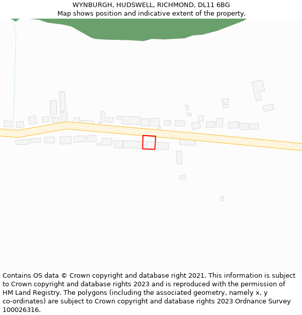 WYNBURGH, HUDSWELL, RICHMOND, DL11 6BG: Location map and indicative extent of plot