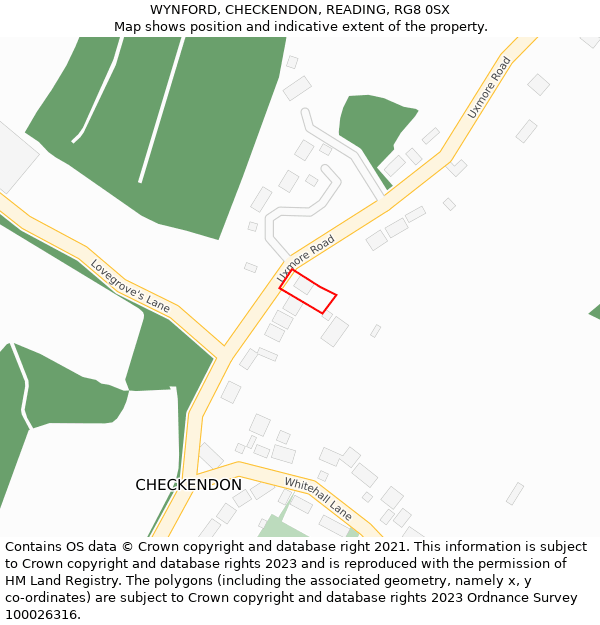 WYNFORD, CHECKENDON, READING, RG8 0SX: Location map and indicative extent of plot