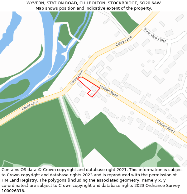 WYVERN, STATION ROAD, CHILBOLTON, STOCKBRIDGE, SO20 6AW: Location map and indicative extent of plot