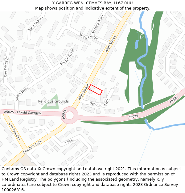 Y GARREG WEN, CEMAES BAY, LL67 0HU: Location map and indicative extent of plot