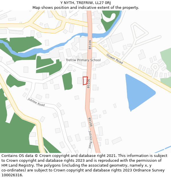 Y NYTH, TREFRIW, LL27 0RJ: Location map and indicative extent of plot