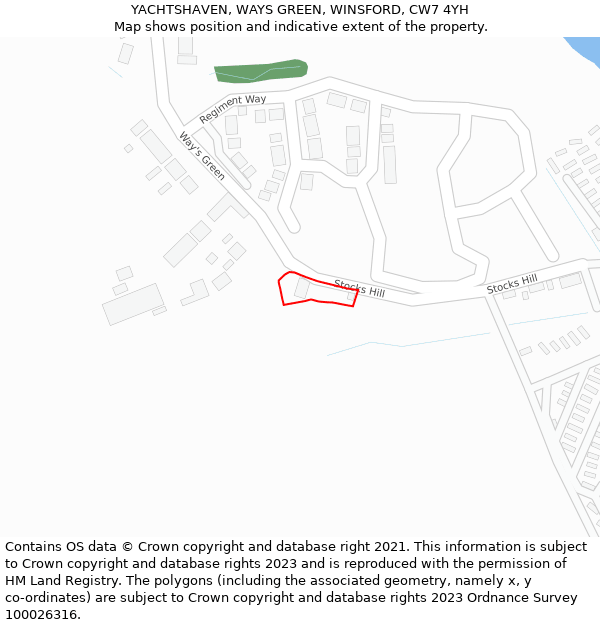 YACHTSHAVEN, WAYS GREEN, WINSFORD, CW7 4YH: Location map and indicative extent of plot