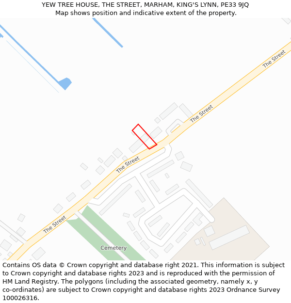YEW TREE HOUSE, THE STREET, MARHAM, KING'S LYNN, PE33 9JQ: Location map and indicative extent of plot