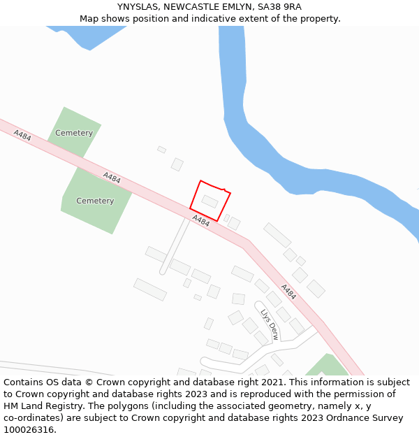 YNYSLAS, NEWCASTLE EMLYN, SA38 9RA: Location map and indicative extent of plot