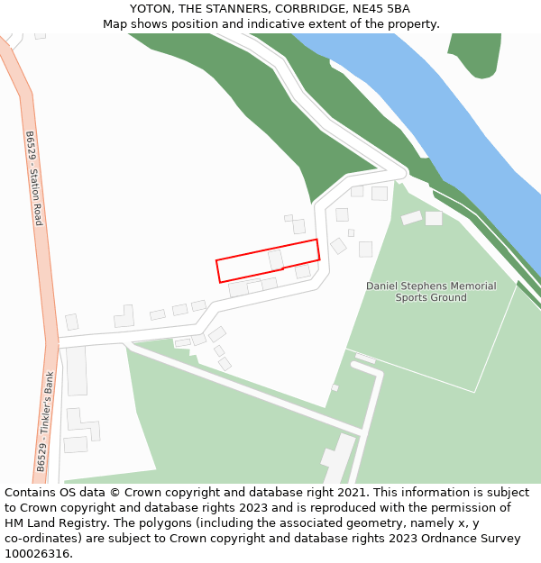 YOTON, THE STANNERS, CORBRIDGE, NE45 5BA: Location map and indicative extent of plot