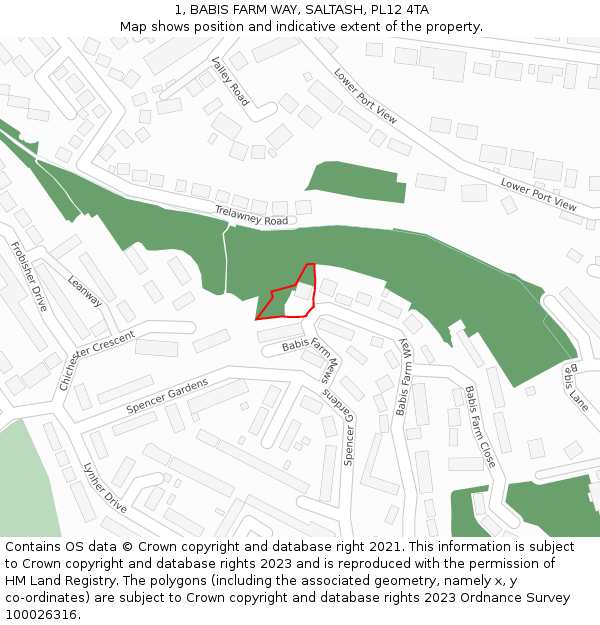 1, BABIS FARM WAY, SALTASH, PL12 4TA: Location map and indicative extent of plot