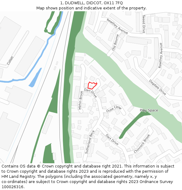 1, DUDWELL, DIDCOT, OX11 7FQ: Location map and indicative extent of plot